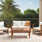 Garden Lounge Set with Table 4 Seater ANTRIA Acacia Wood Black