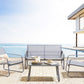 Garden Lounge Set with Table 4 Seater BARREA Metal Grey