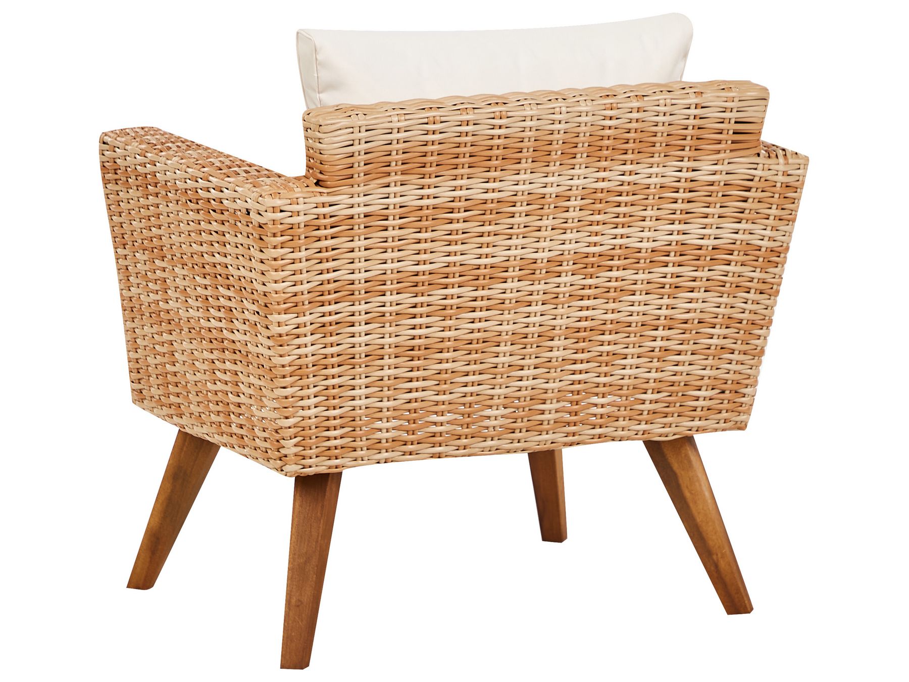 Garden Lounge Set with Table 5 Seater VITTORIA PE Rattan Off-White