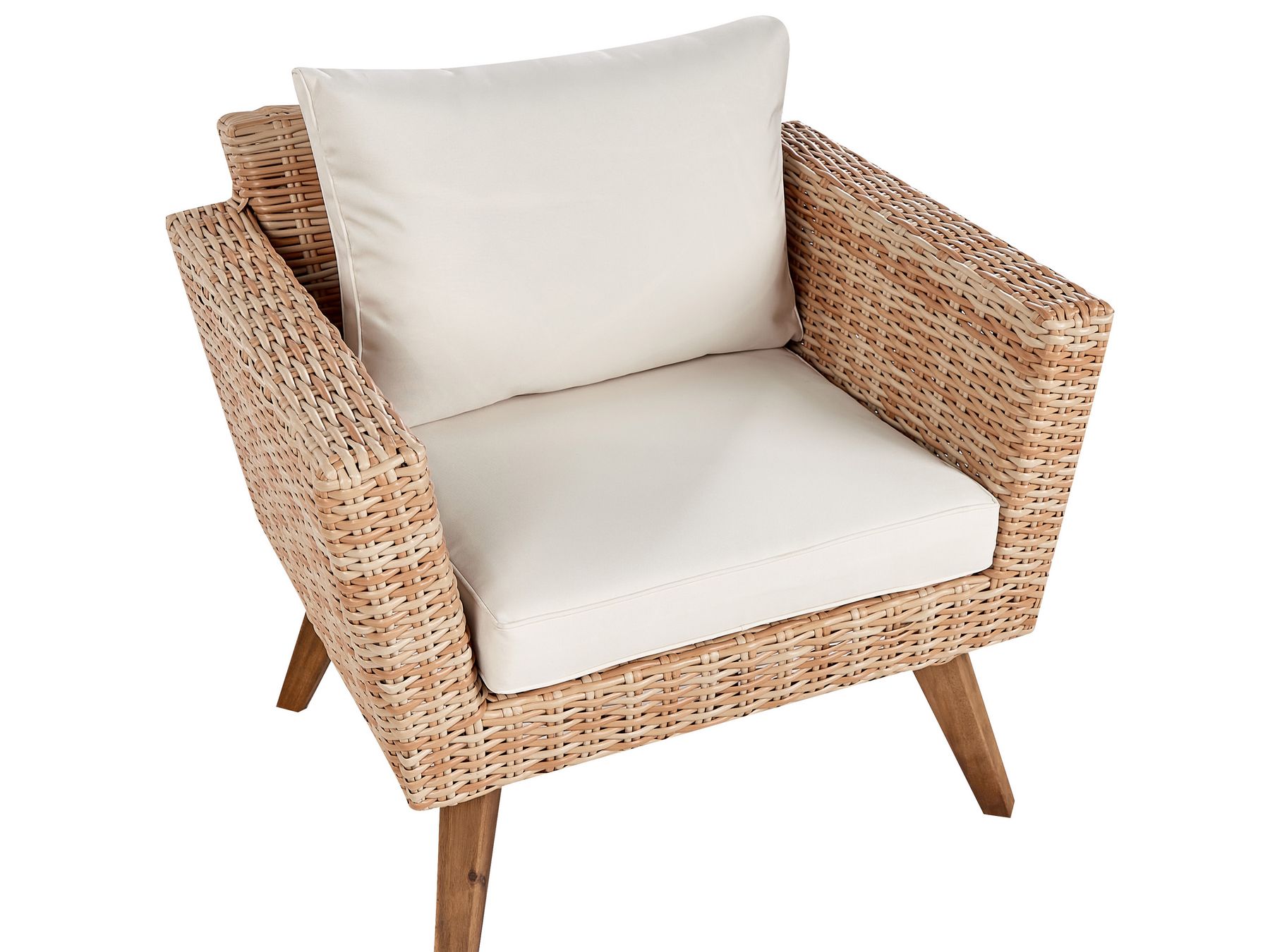 Garden Lounge Set with Table 5 Seater VITTORIA PE Rattan Off-White