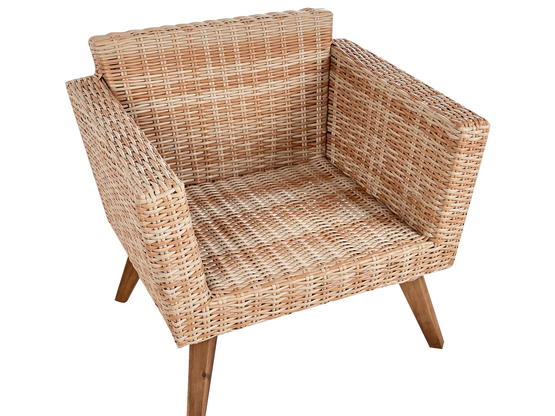 Garden Lounge Set with Table 5 Seater VITTORIA PE Rattan Off-White