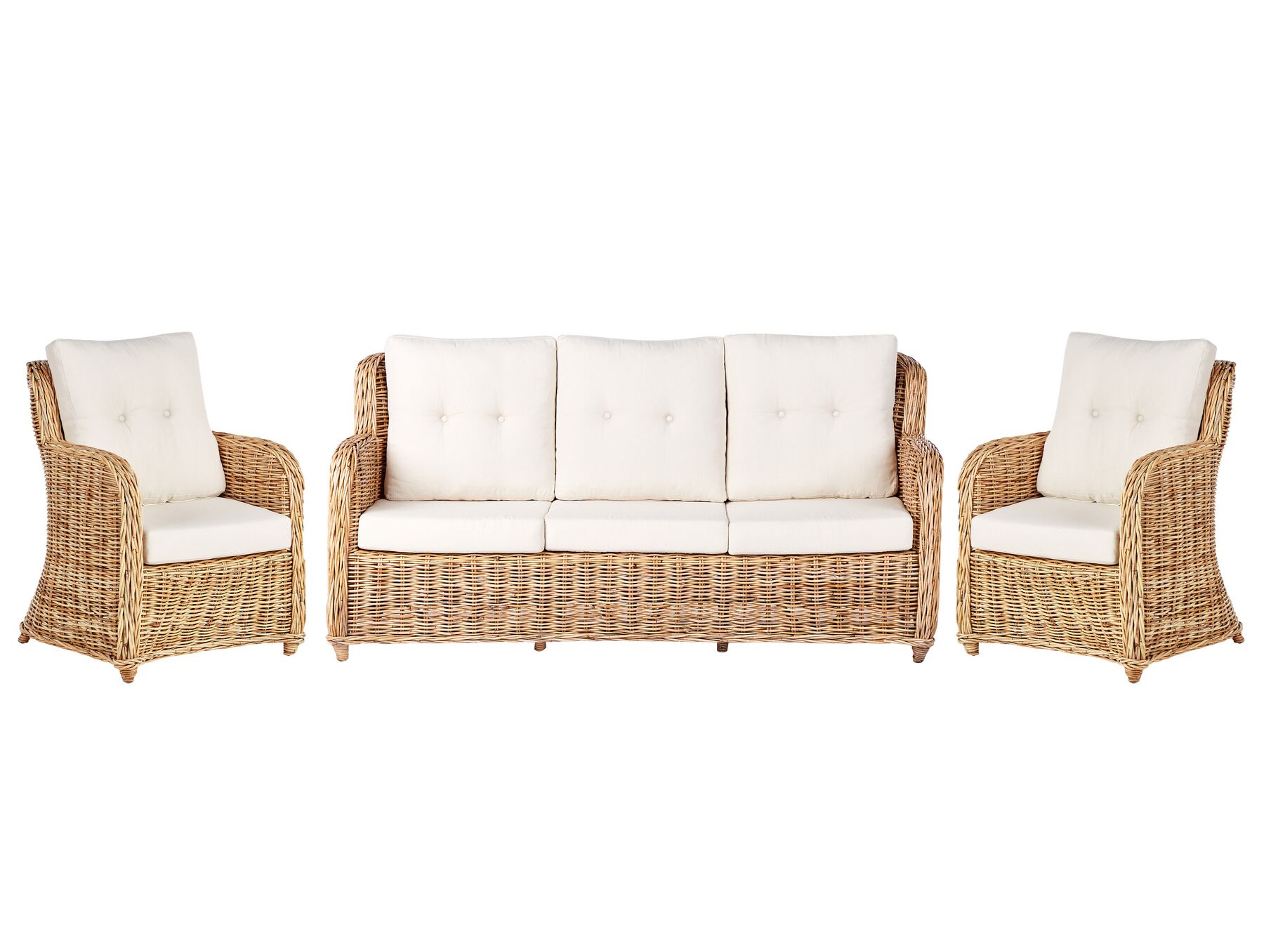 Garden Sofa Set 5 Seater ALESSANO Rattan Natural