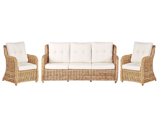 Garden Sofa Set 5 Seater ALESSANO Rattan Natural