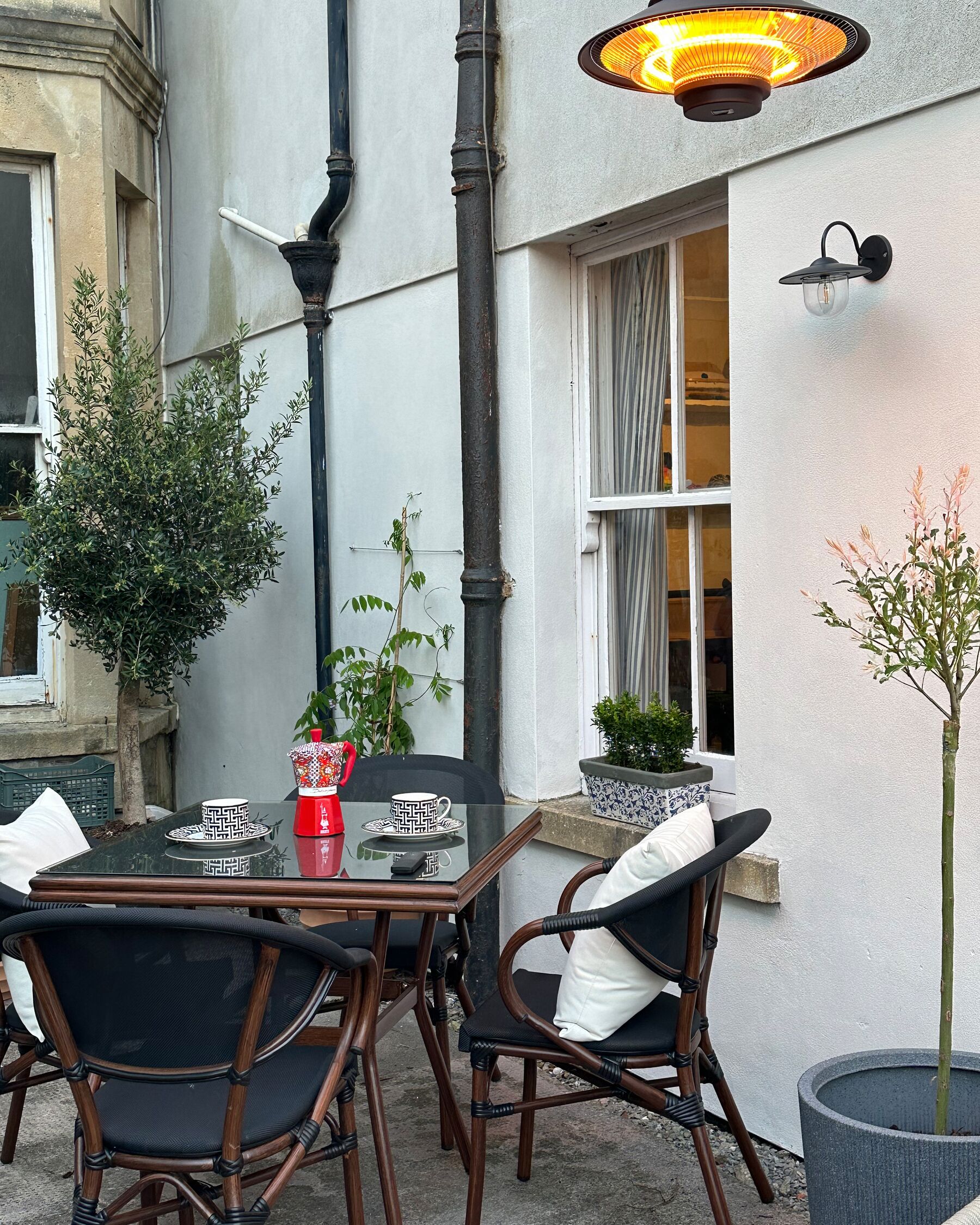 Set of 4 Garden Chairs CASPRI Metal Black