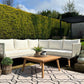 Garden Corner Sofa with Table 5 Seater ALCAMO Left Hand Acacia Wood Light Beige