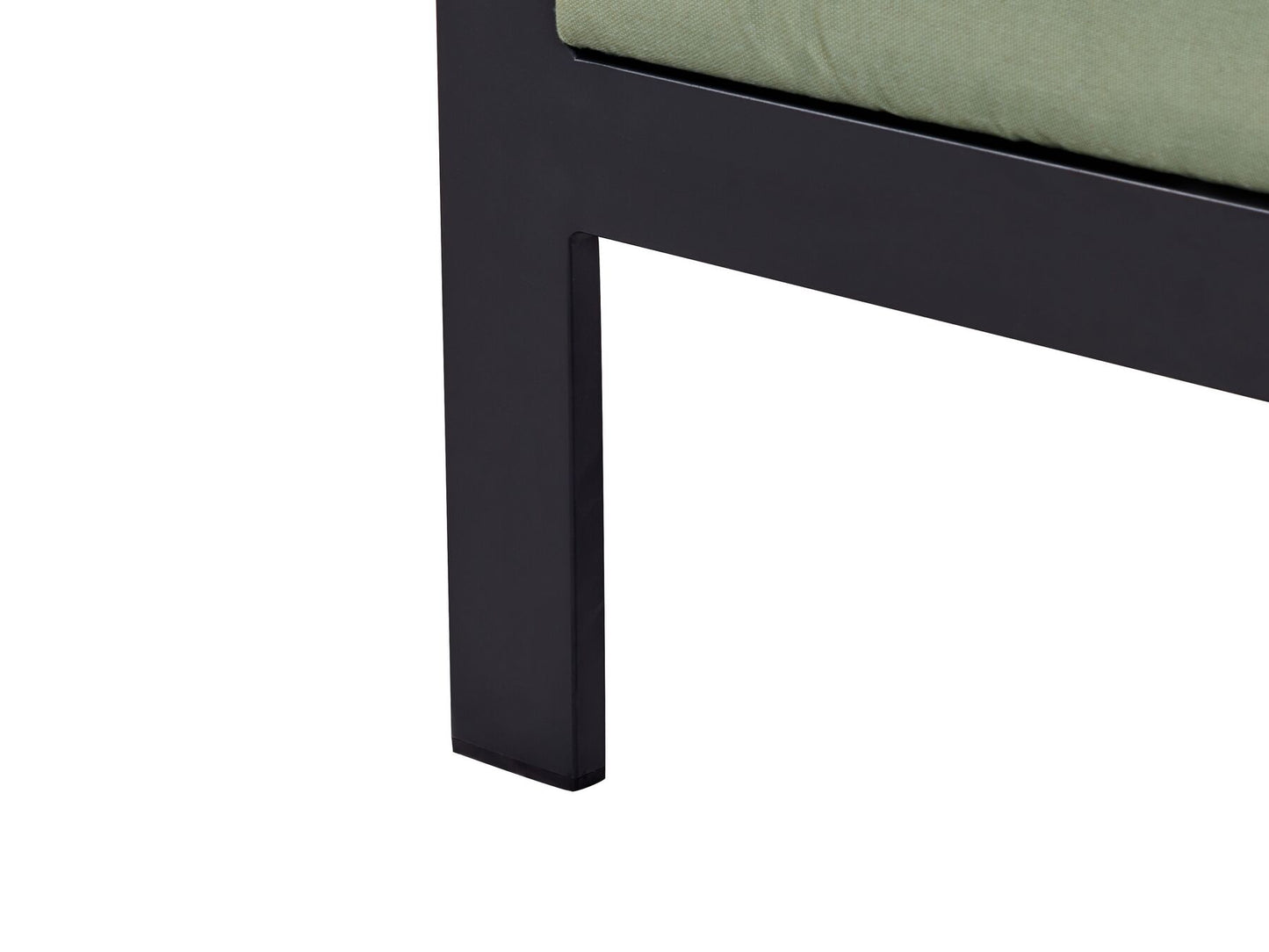 Garden Corner Sofa with Table 5 Seater MESSINA Left Hand Metal Green