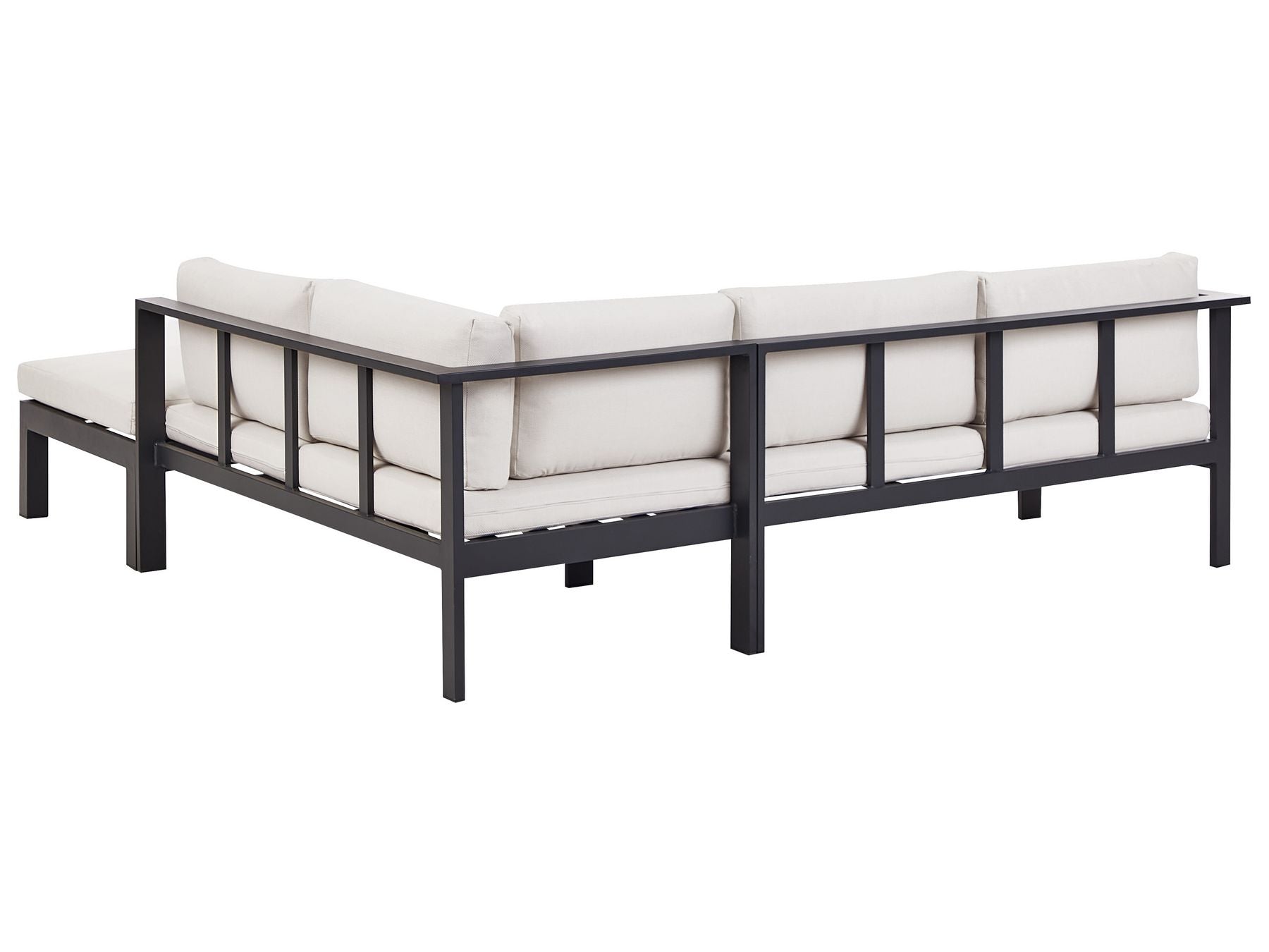 Garden Corner Sofa with Table 5 Seater MESSINA Left Hand Metal Off-White
