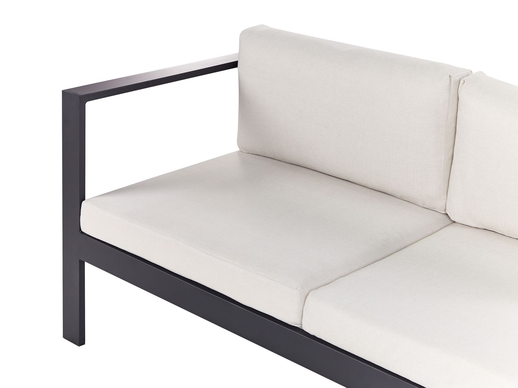 Garden Corner Sofa with Table 5 Seater MESSINA Left Hand Metal Off-White