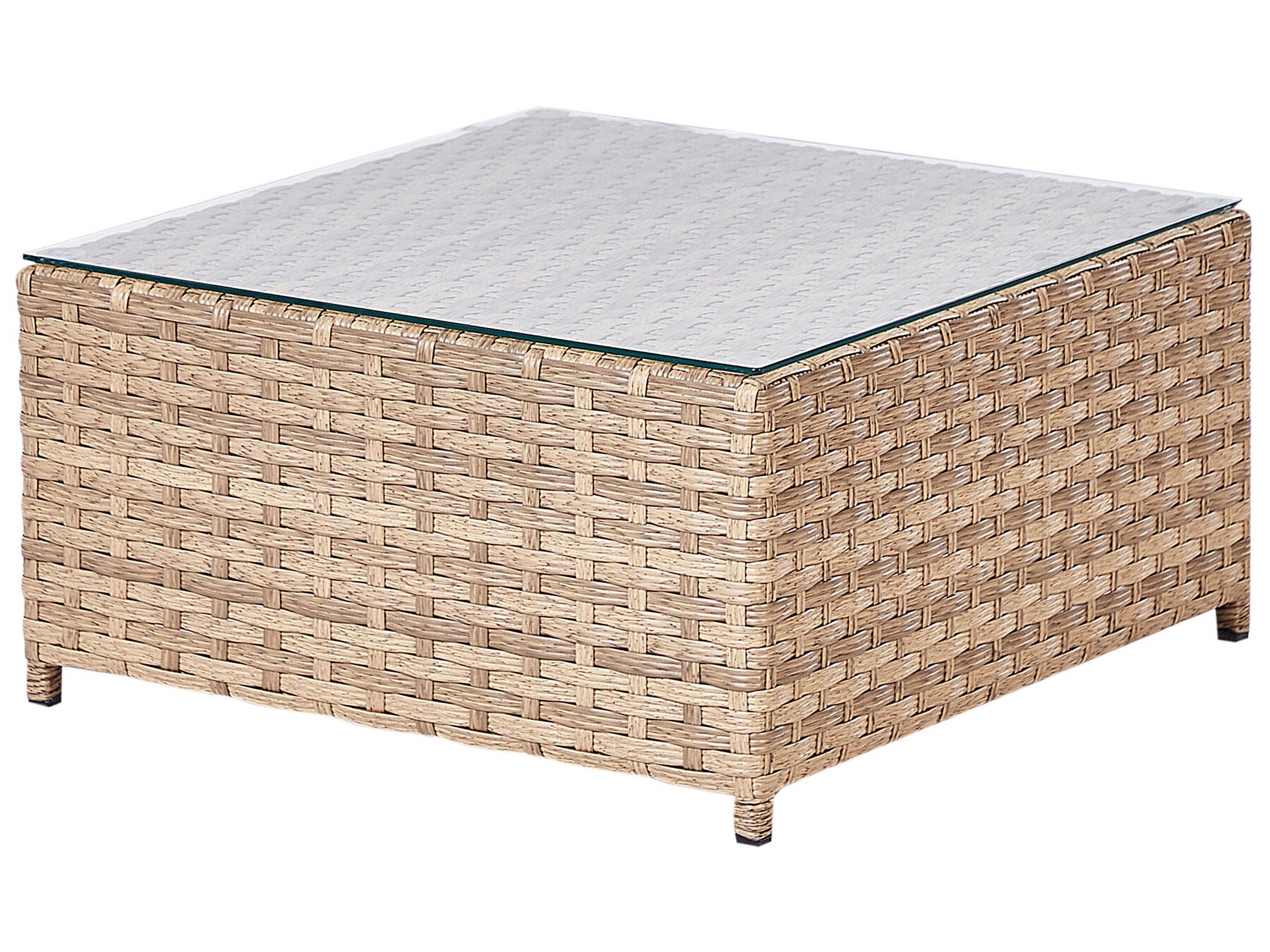 Garden Corner Sofa with Table 4 Seater Left Hand Rattan Off-White