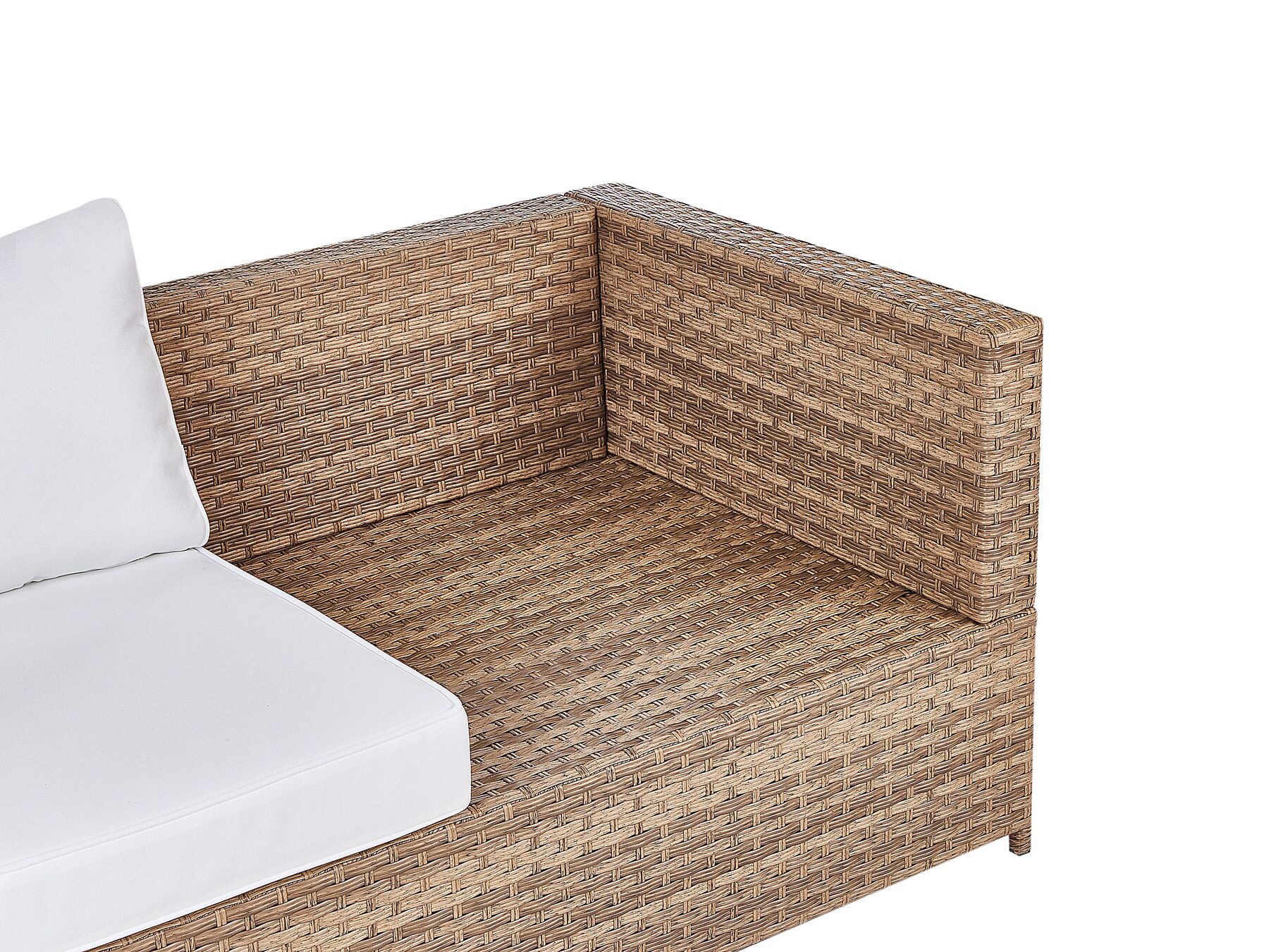 Garden Corner Sofa with Table 4 Seater Left Hand Rattan Off-White