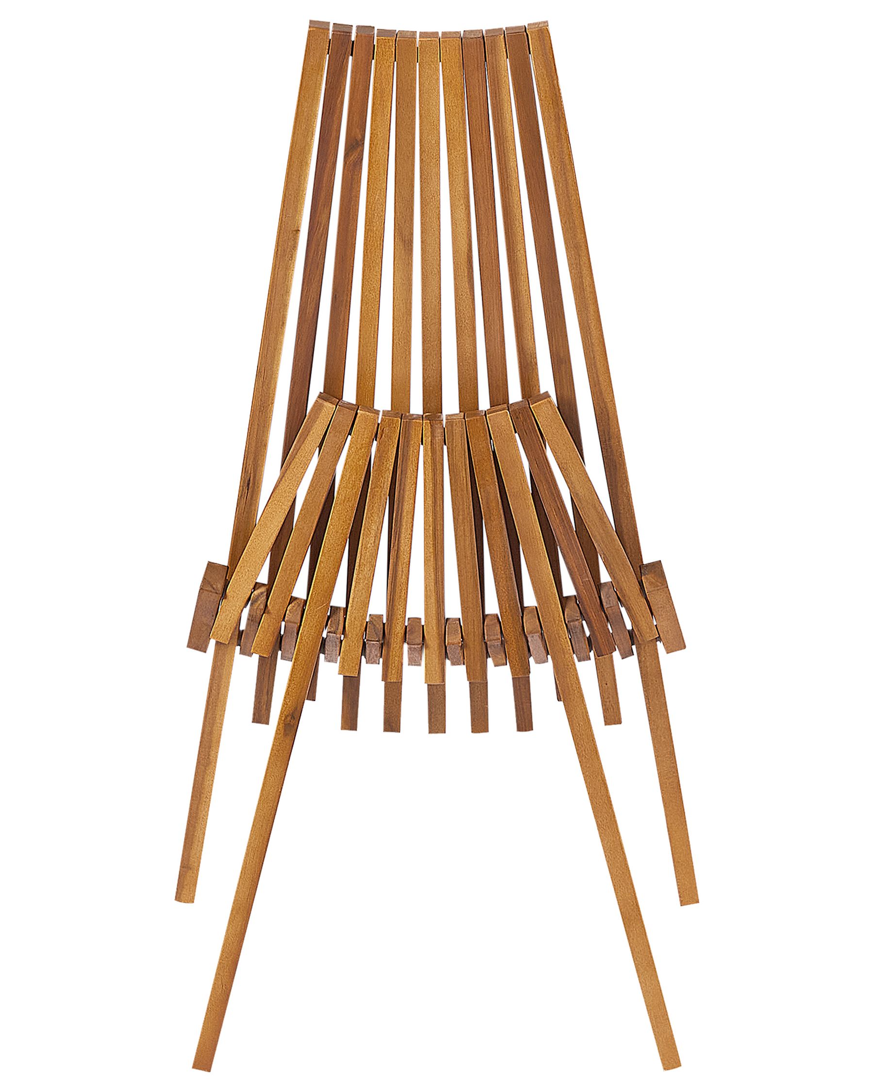 Set of 2 Garden Chairs BELLANO Acacia Wood Brown