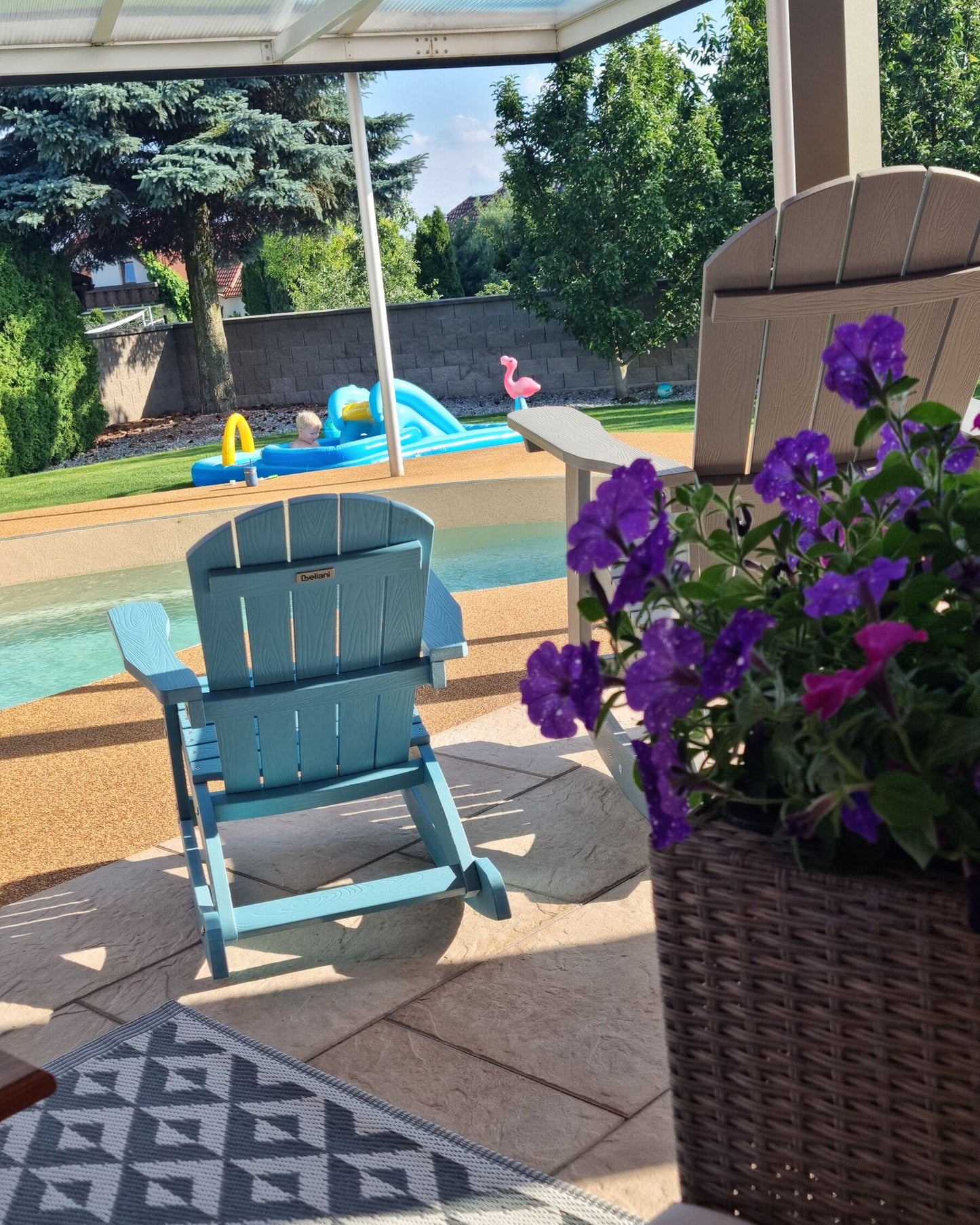 Garden Rocking Chair ADIRONDACK Light Grey