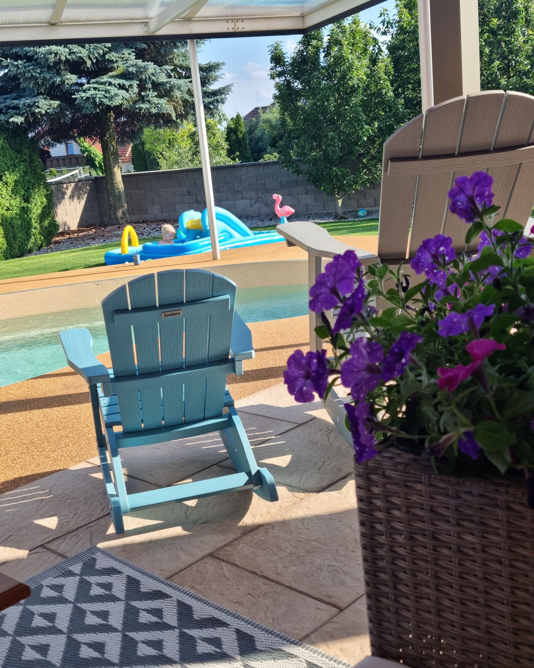 Garden Rocking Chair ADIRONDACK Light Grey