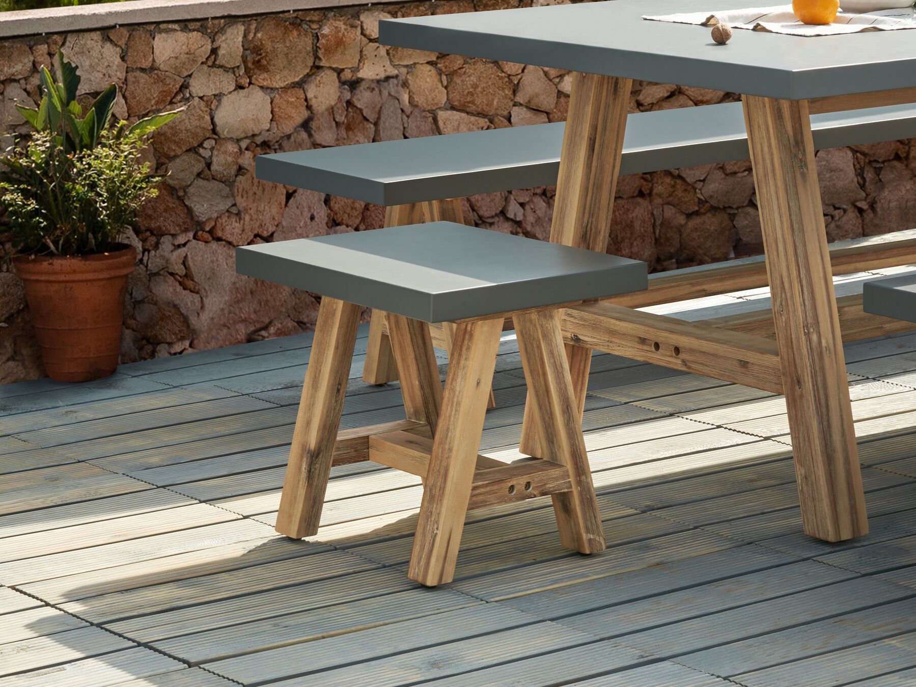 Garden Stool TONNARE Grey