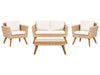 Garden Lounge Set with Table 4 Seater PE Rattan Off-White