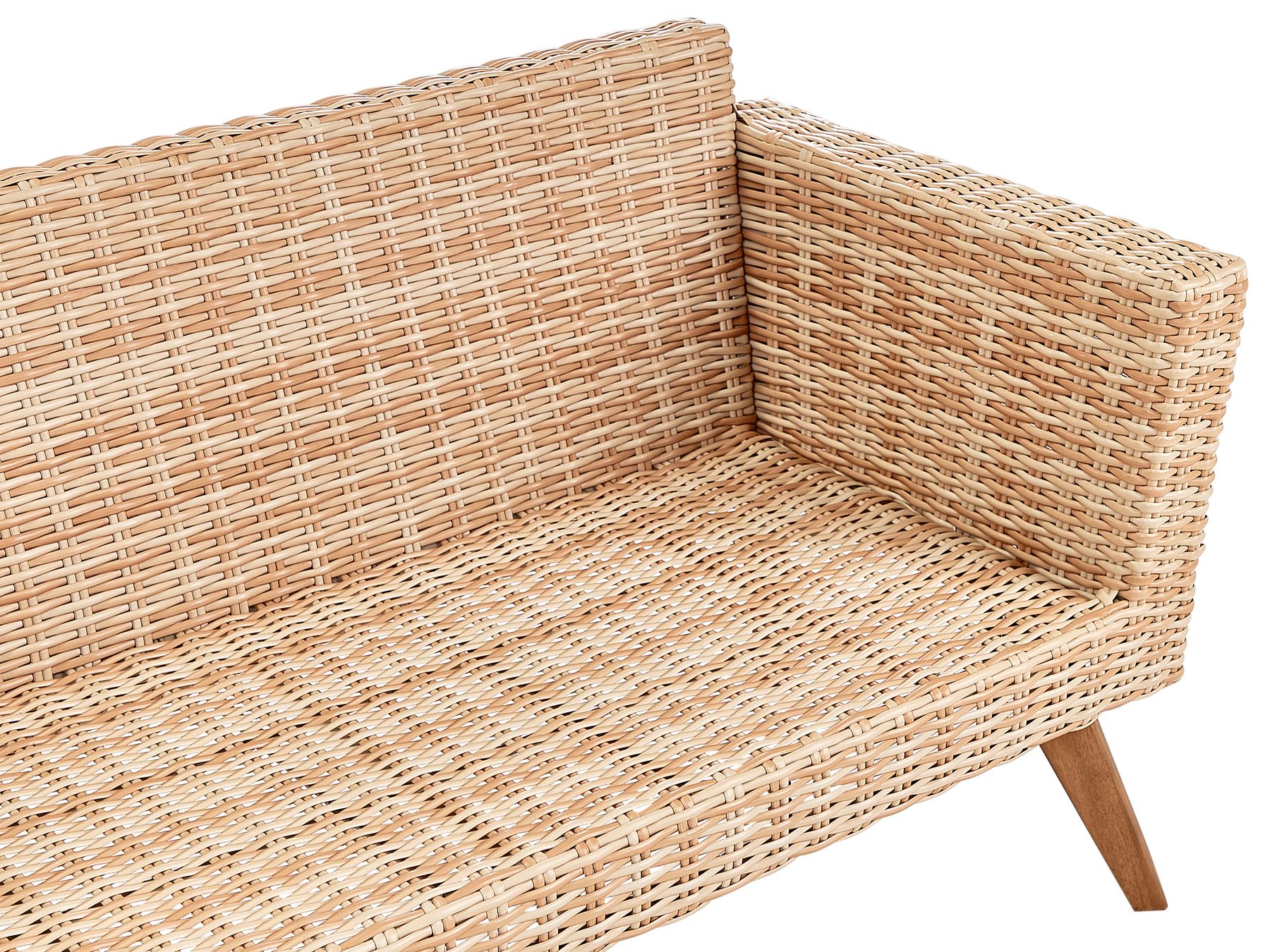 Garden Lounge Set with Table 4 Seater VITTORIA PE Rattan Off-White