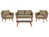 Garden Lounge Set with Table 4 Seater PE Rattan Olive Green