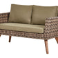 Garden Lounge Set with Table 4 Seater VITTORIA PE Rattan Olive Green