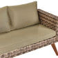 Garden Lounge Set with Table 4 Seater VITTORIA PE Rattan Olive Green