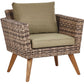 Garden Lounge Set with Table 4 Seater VITTORIA PE Rattan Olive Green