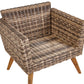 Garden Lounge Set with Table 4 Seater VITTORIA PE Rattan Olive Green