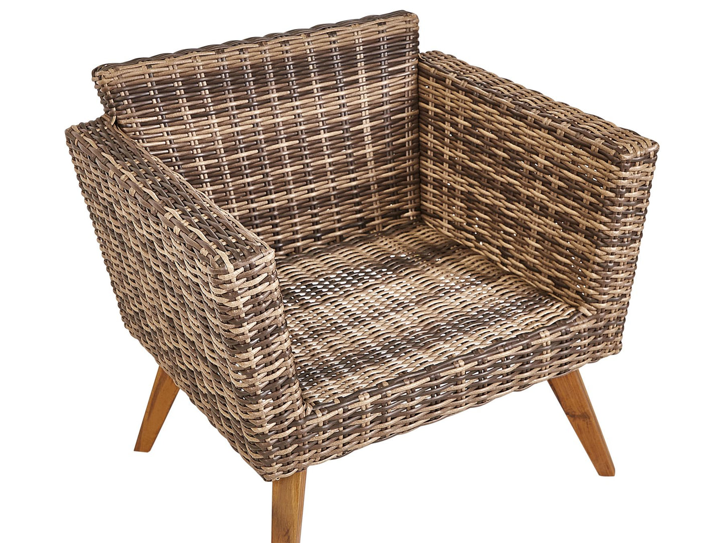 Garden Lounge Set with Table 4 Seater VITTORIA PE Rattan Olive Green