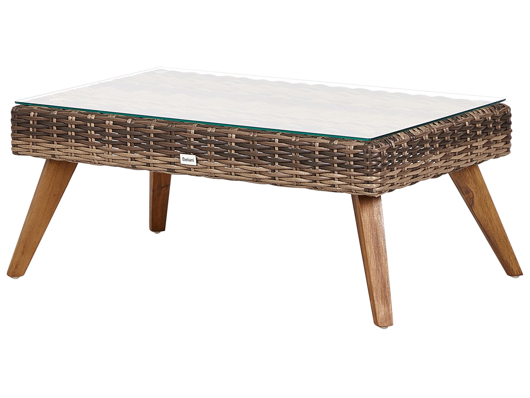 Garden Lounge Set with Table 4 Seater VITTORIA PE Rattan Olive Green