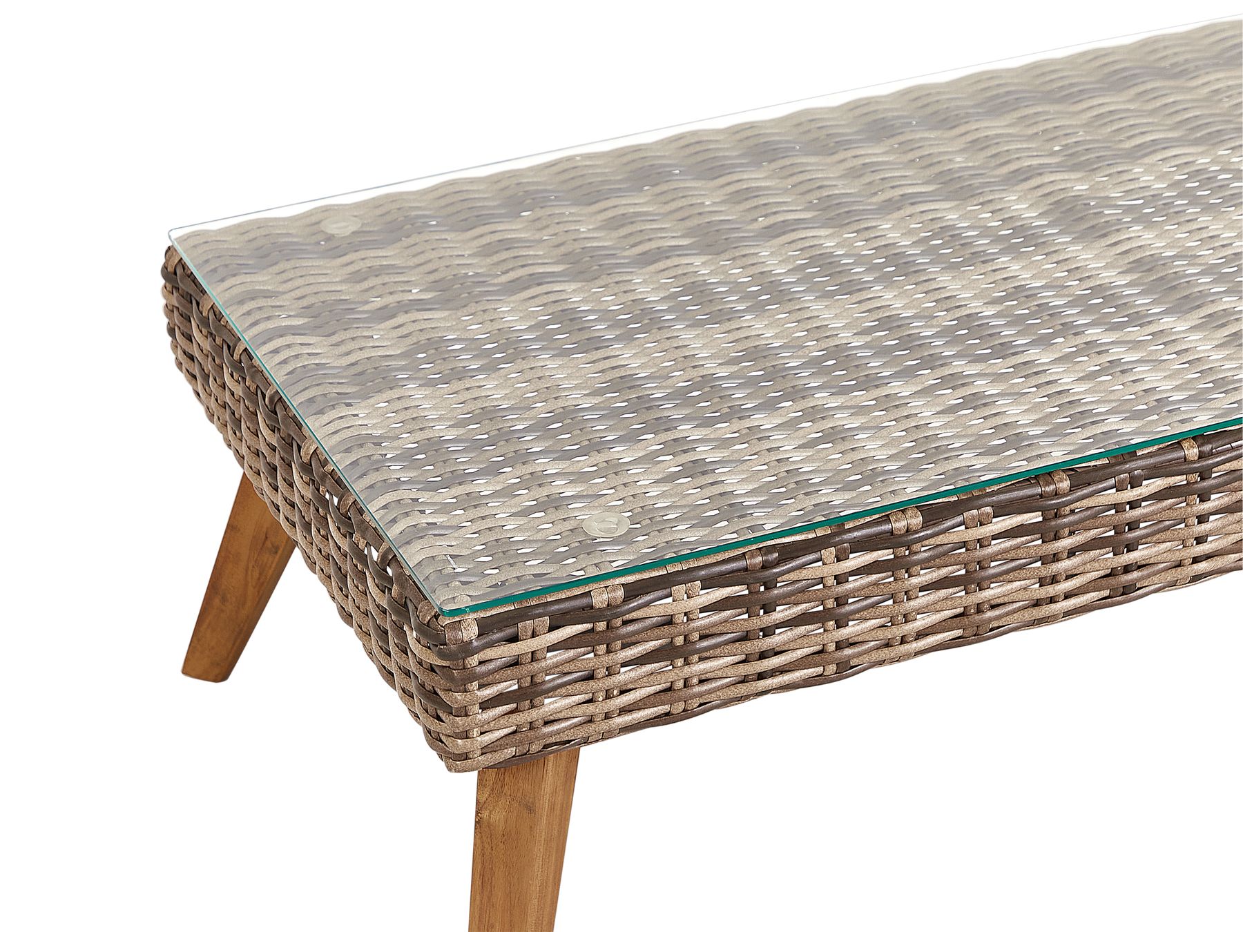Garden Lounge Set with Table 4 Seater VITTORIA PE Rattan Olive Green