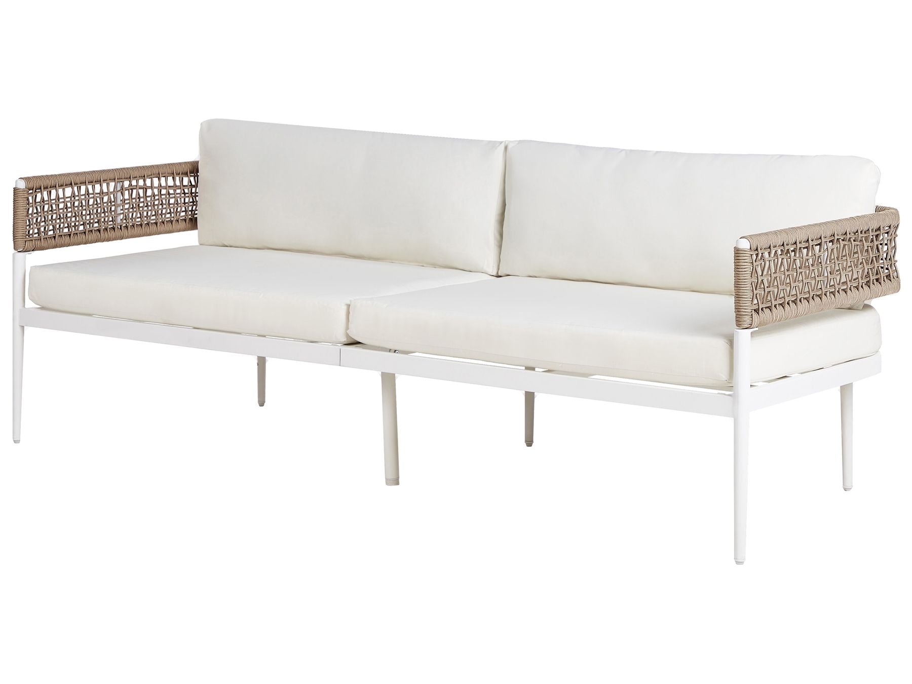 Garden Lounge Set with Table 5 Seater SERLA Metal White