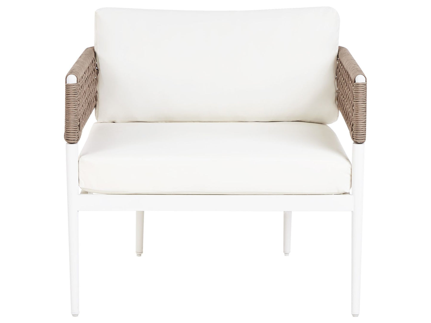 Garden Lounge Set with Table 5 Seater SERLA Metal White