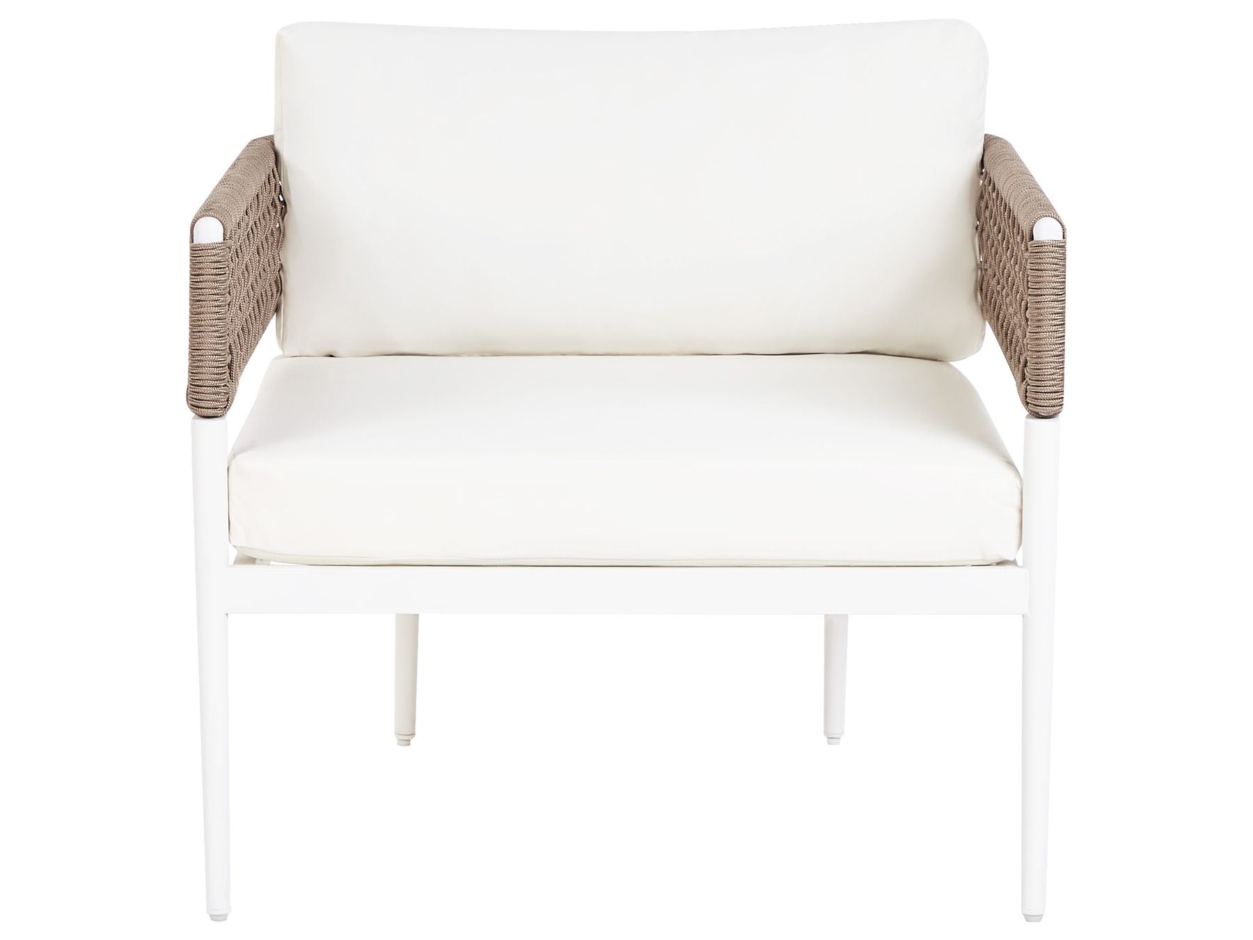 Garden Lounge Set with Table 5 Seater SERLA Metal White