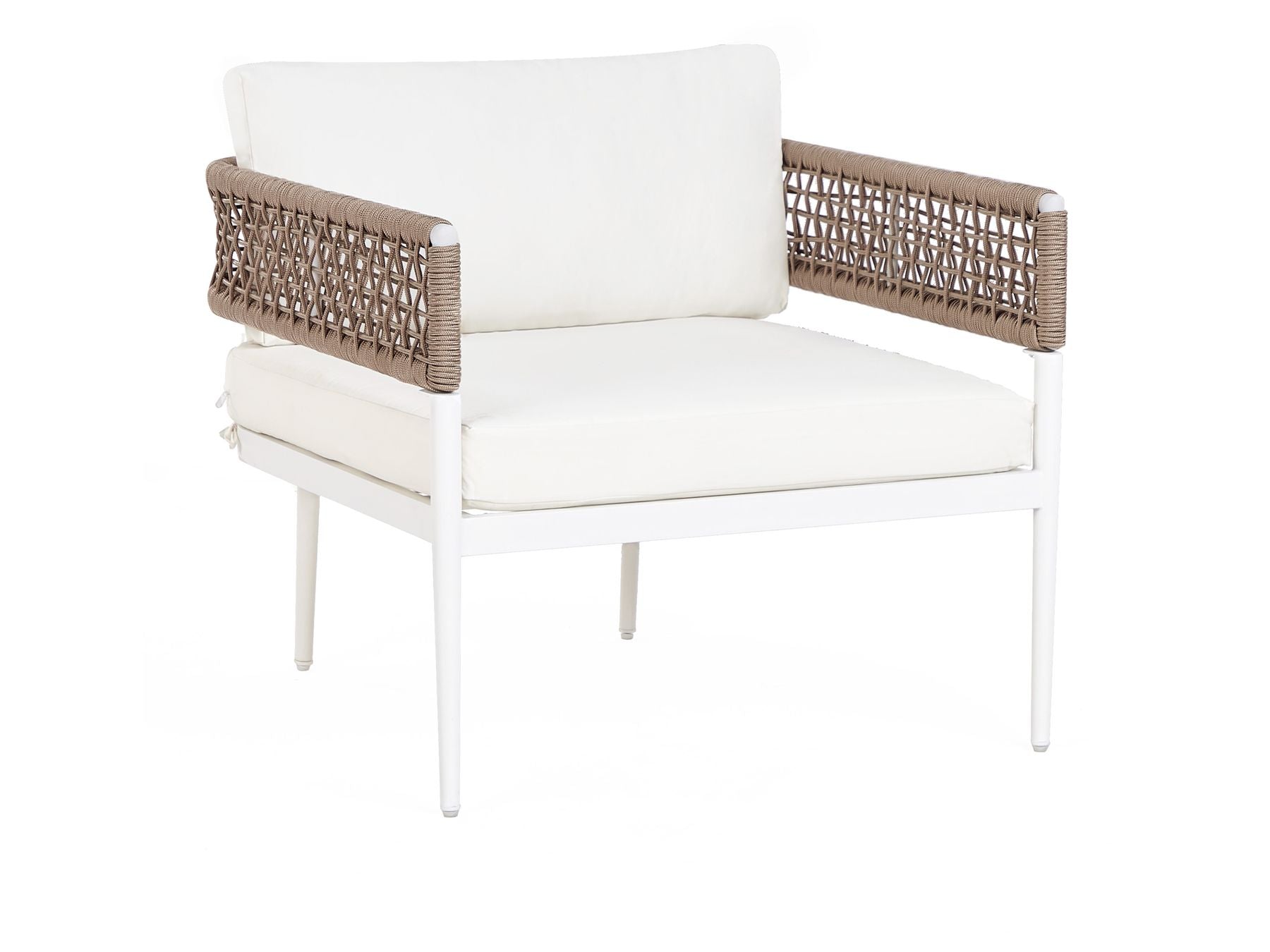 Garden Lounge Set with Table 5 Seater SERLA Metal White