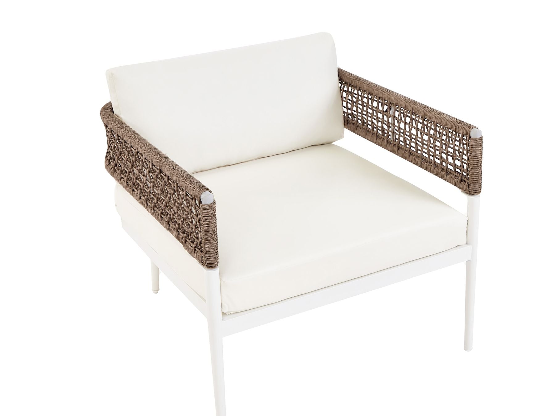 Garden Lounge Set with Table 5 Seater SERLA Metal White