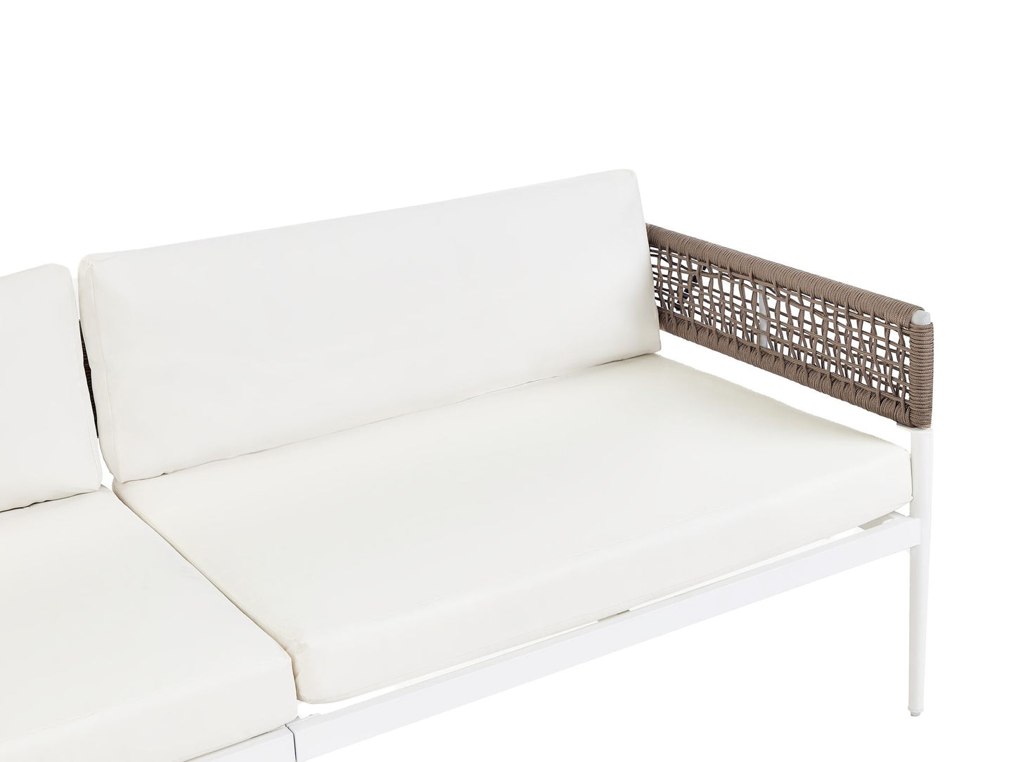 Garden Lounge Set with Table 5 Seater SERLA Metal White