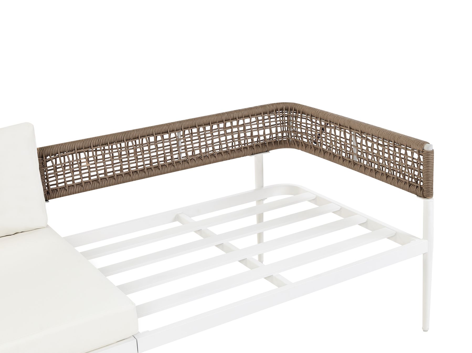 Garden Lounge Set with Table 5 Seater SERLA Metal White