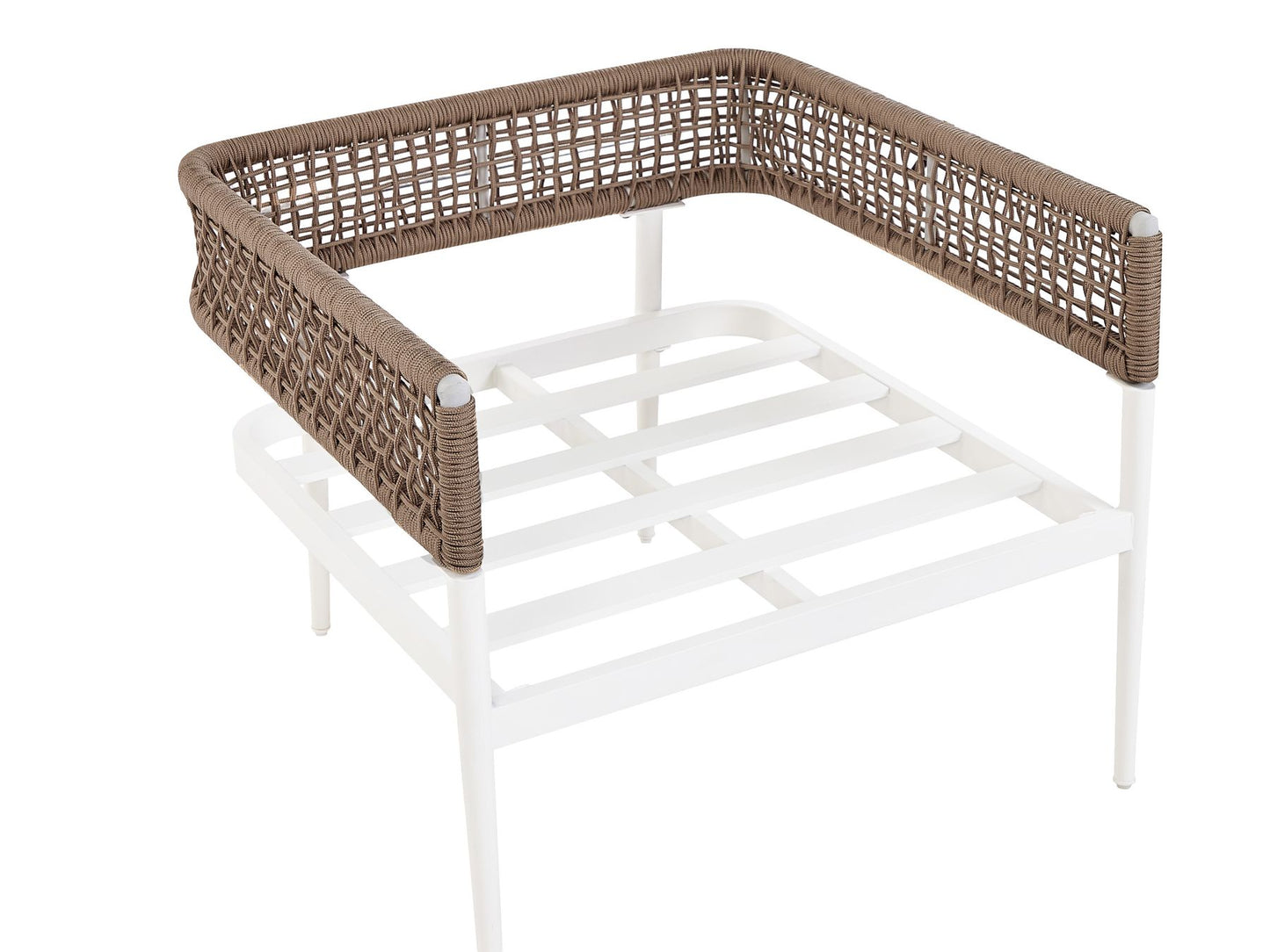 Garden Lounge Set with Table 5 Seater SERLA Metal White