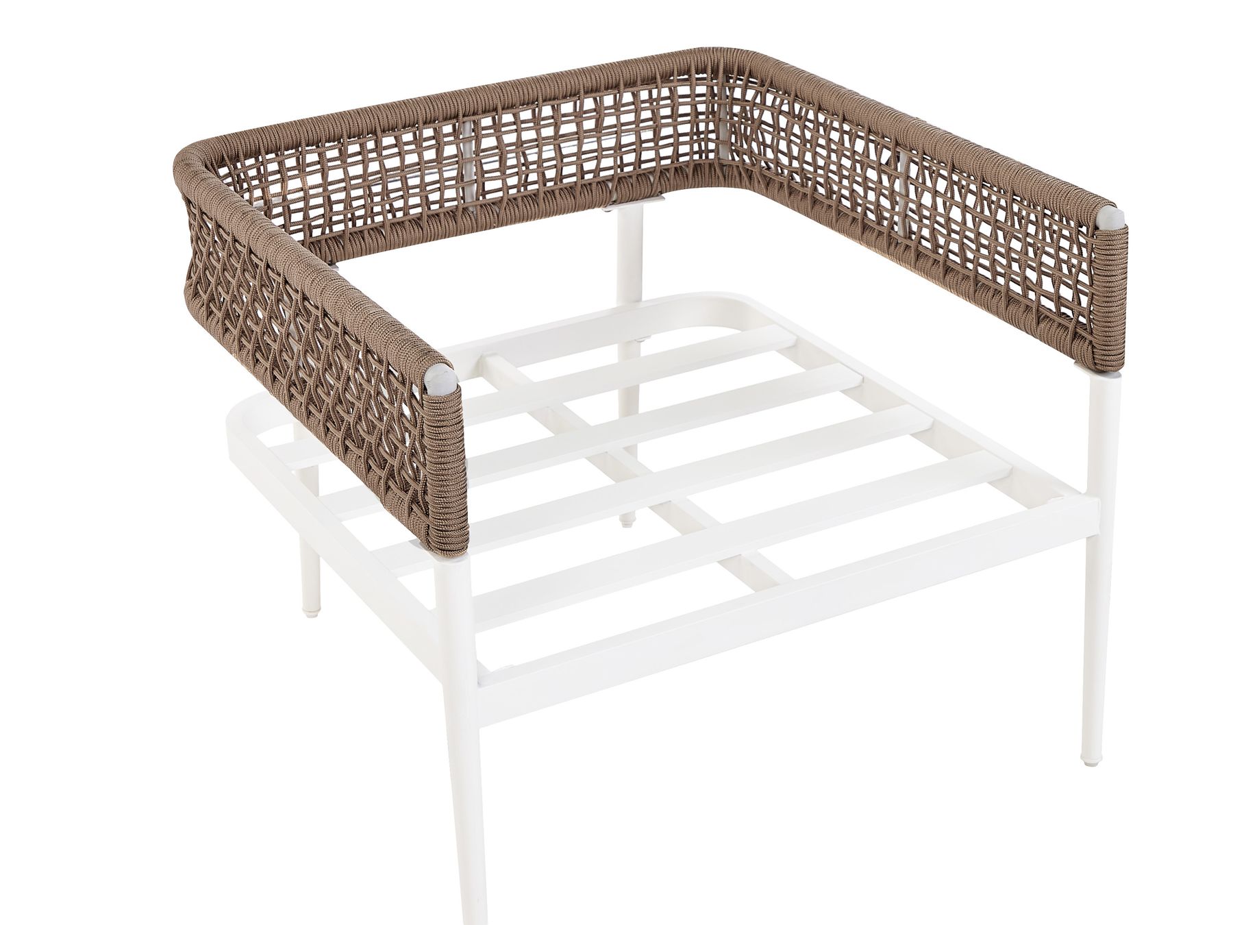 Garden Lounge Set with Table 5 Seater SERLA Metal White