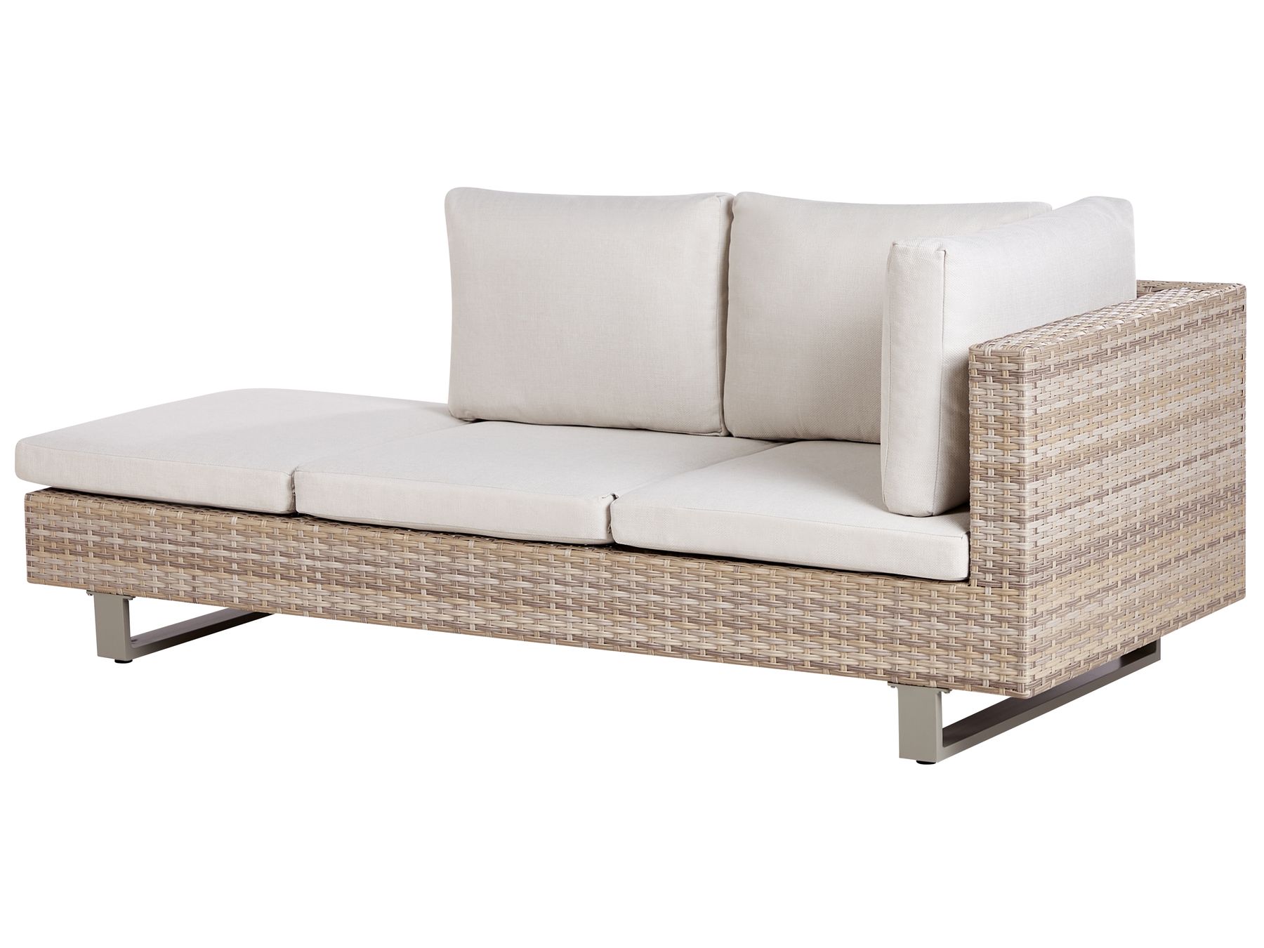 Garden Corner Sofa with Table 5 Seater Right Hand Rattan Off-White