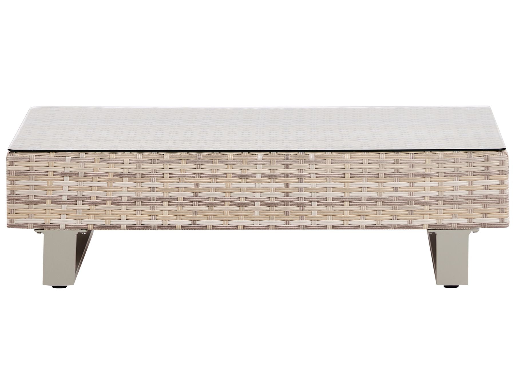 Garden Corner Sofa with Table 5 Seater Right Hand Rattan Off-White