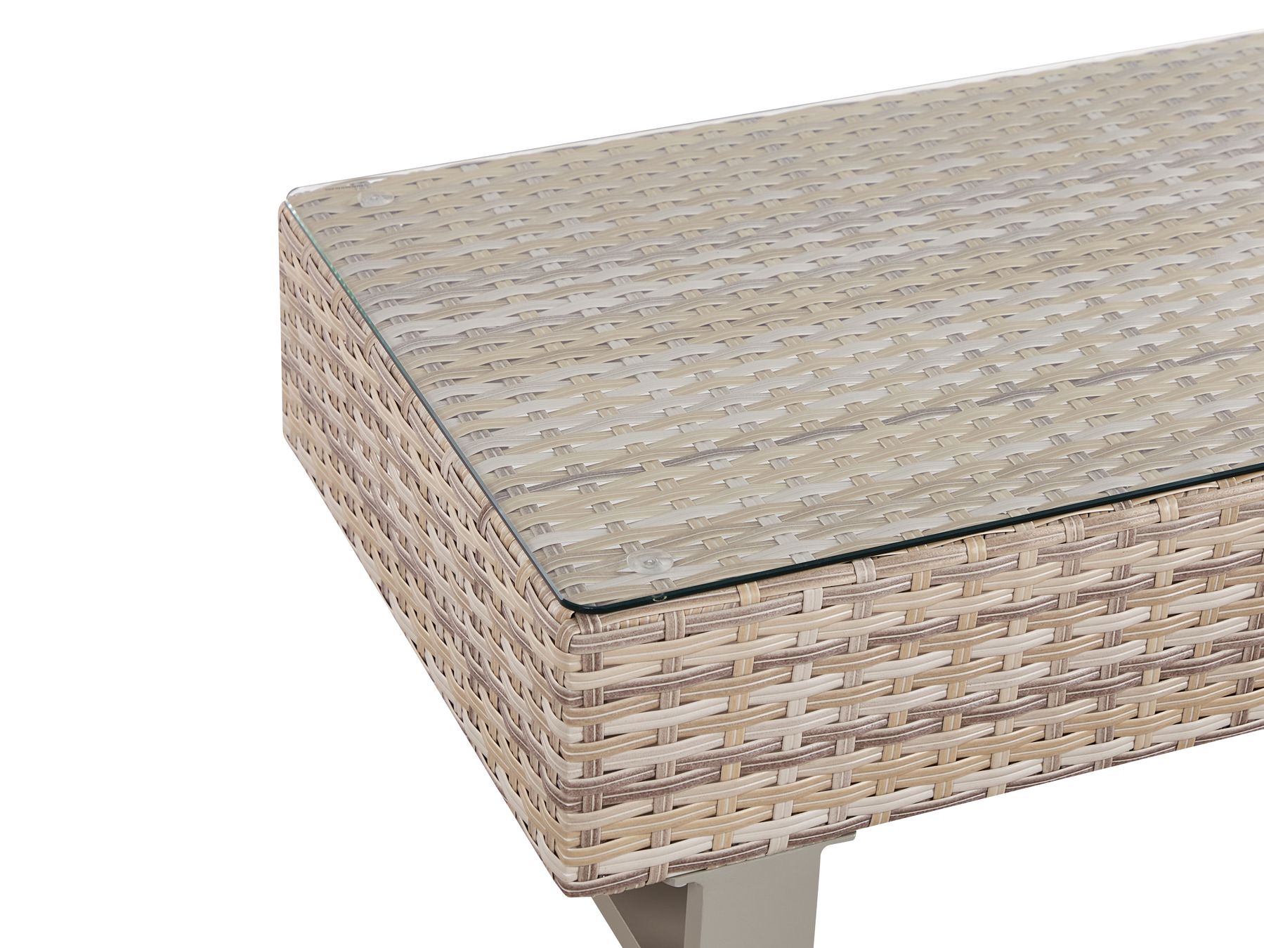 Garden Corner Sofa with Table 5 Seater Right Hand Rattan Off-White