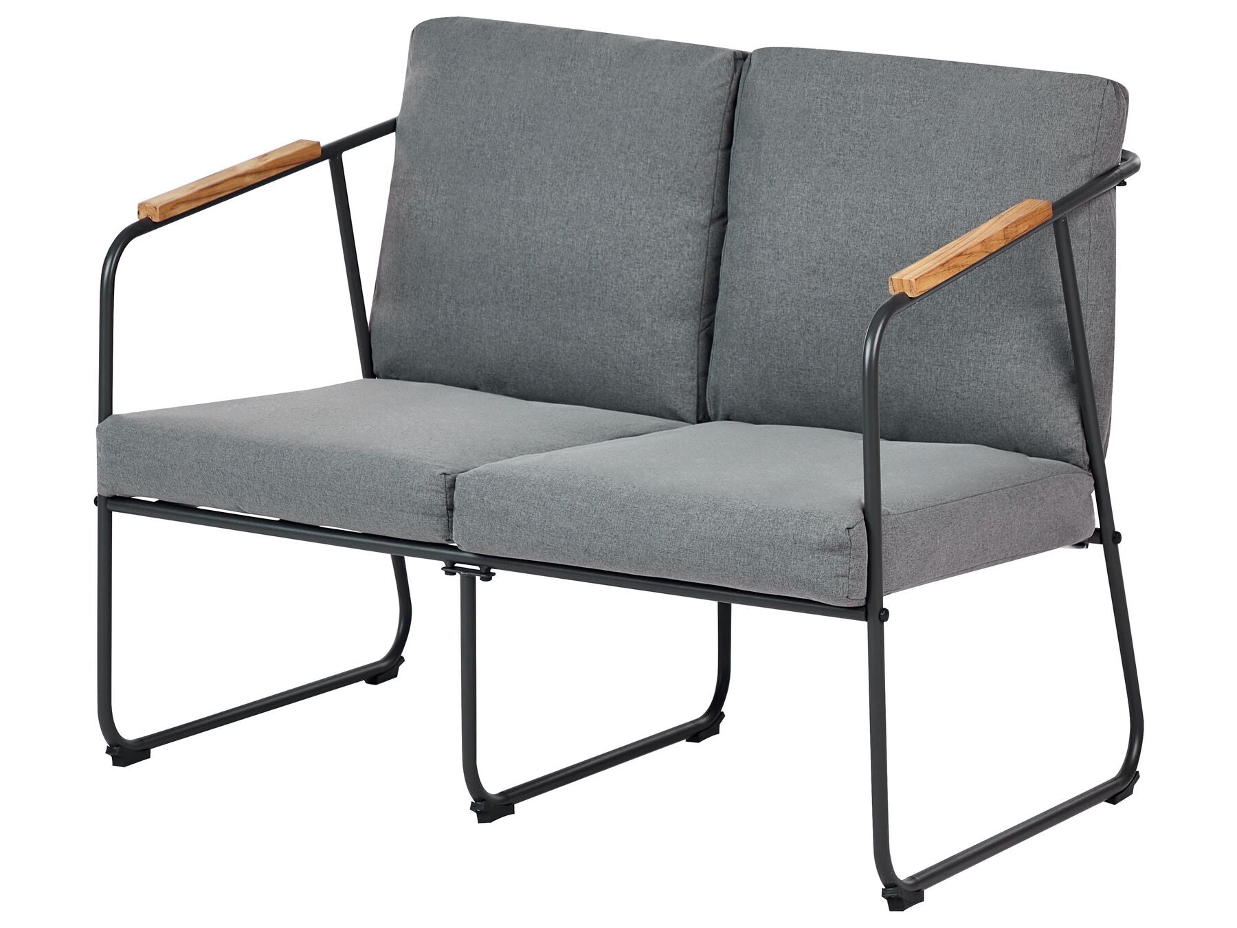 Garden Lounge Set with Table 4 Seater VEZZANA Metal Grey