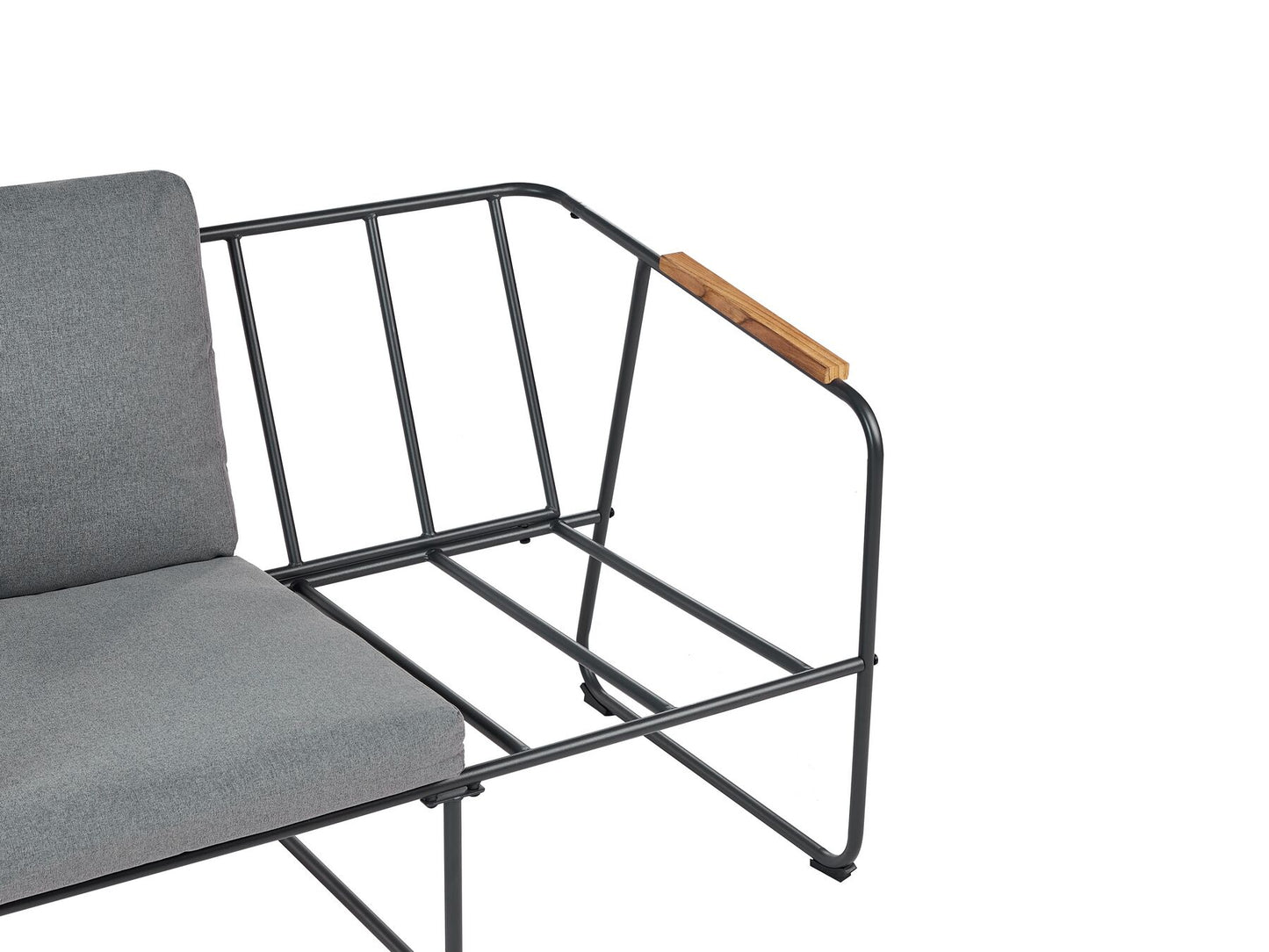 Garden Lounge Set with Table 4 Seater VEZZANA Metal Grey