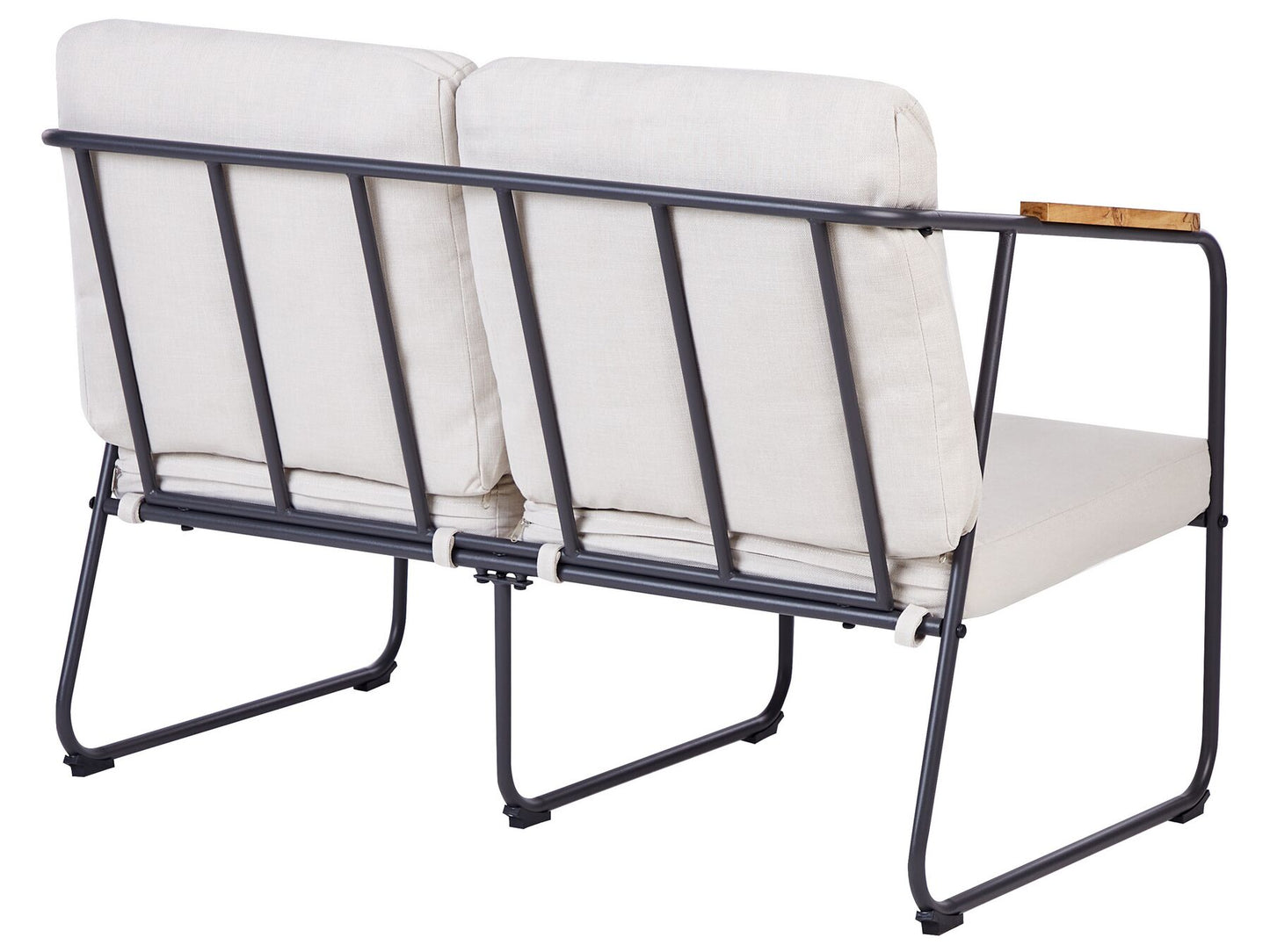Garden Lounge Set with Table 4 Seater VEZZANA Metal Light Beige