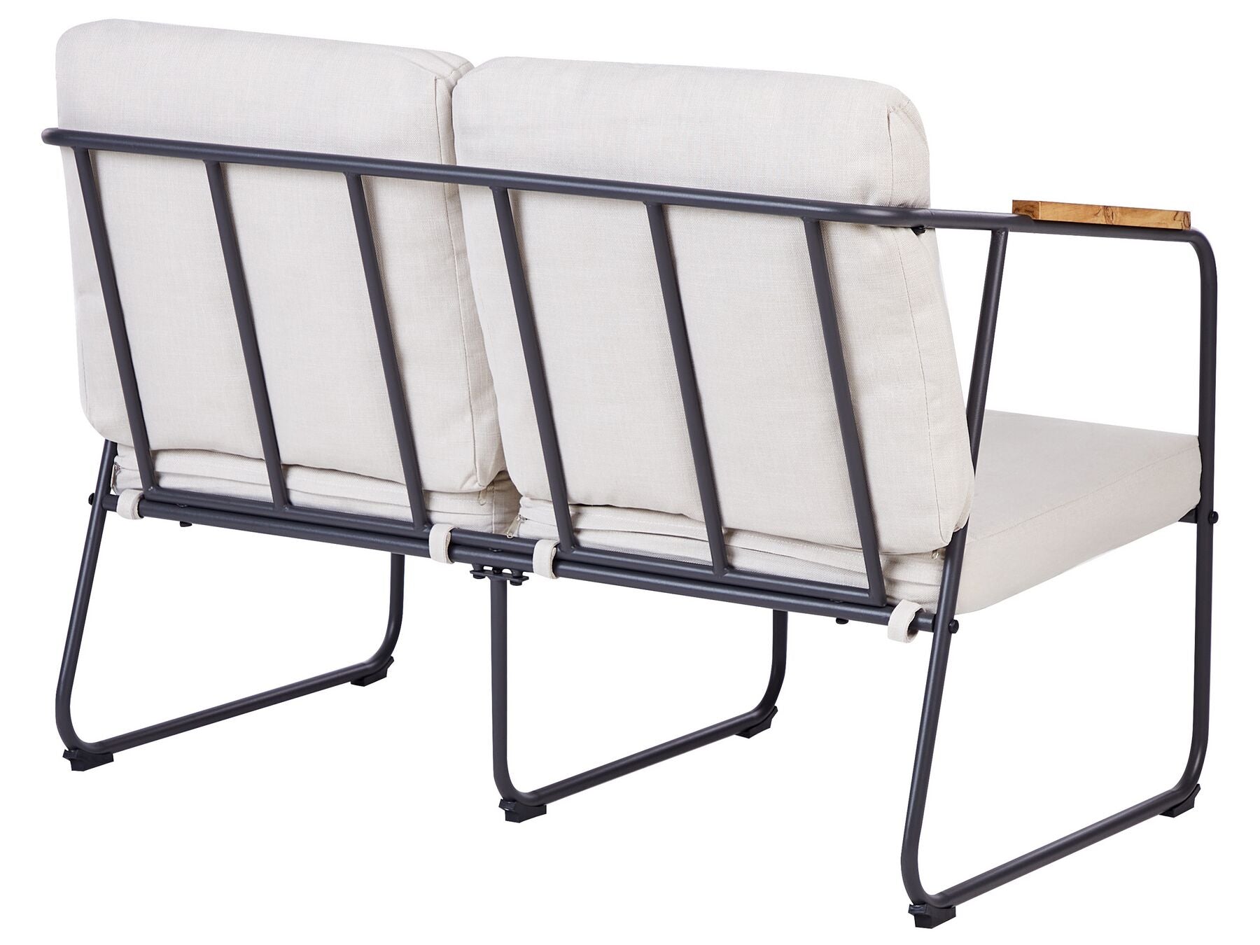 Garden Lounge Set with Table 4 Seater VEZZANA Metal Light Beige