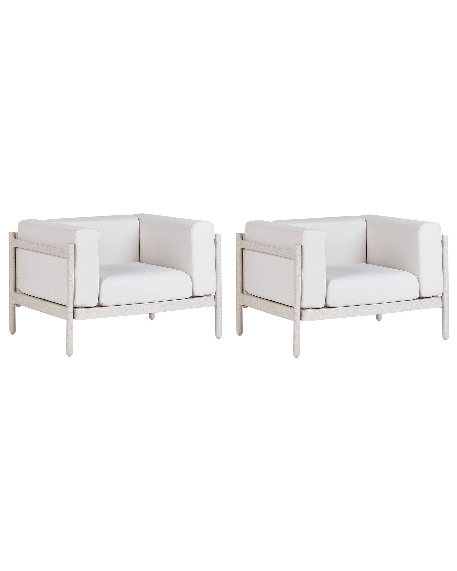 Set of 2 Garden Armchairs FERRETTI Light Beige