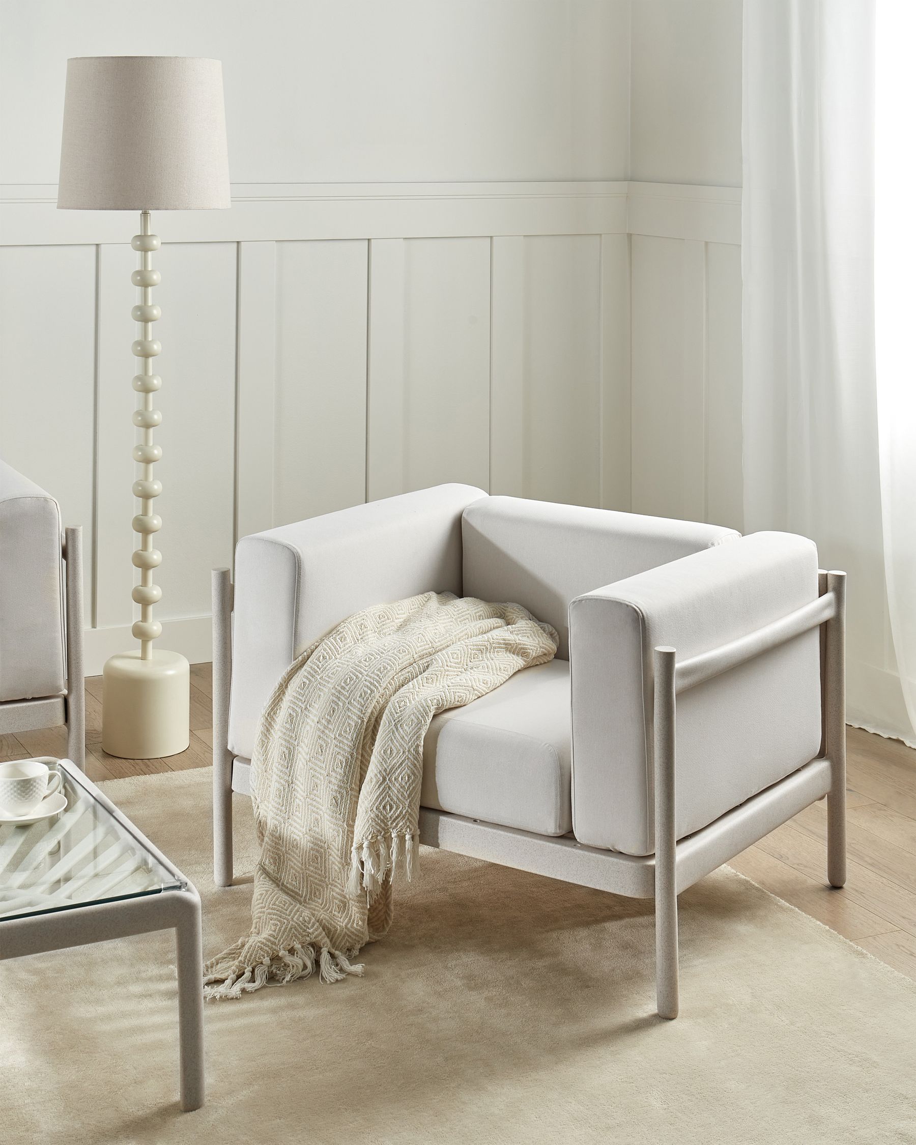 Set of 2 Garden Armchairs FERRETTI Light Beige