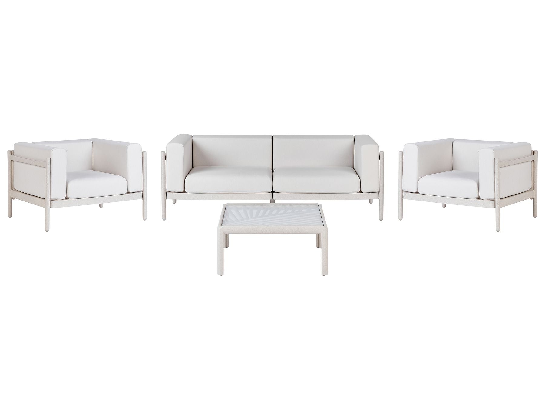 Garden Lounge Set with Table 4 Seater FERRETTI Light Beige