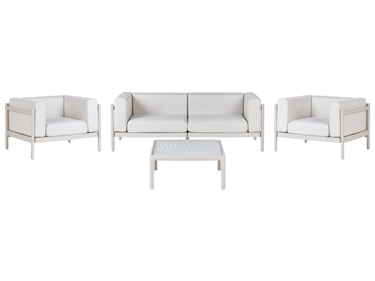 Garden Lounge Set with Table 4 Seater FERRETTI Light Beige