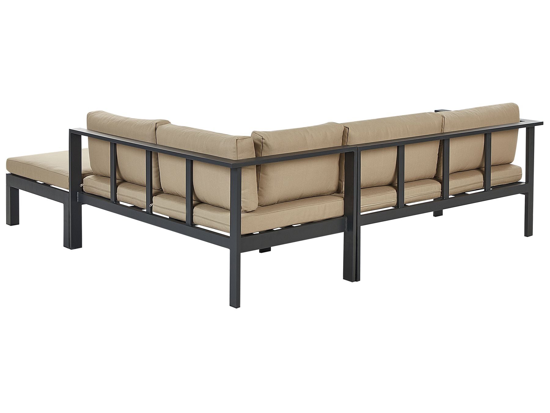 Garden Corner Sofa with Table 5 Seater MESSINA Left Hand Metal Sand Beige