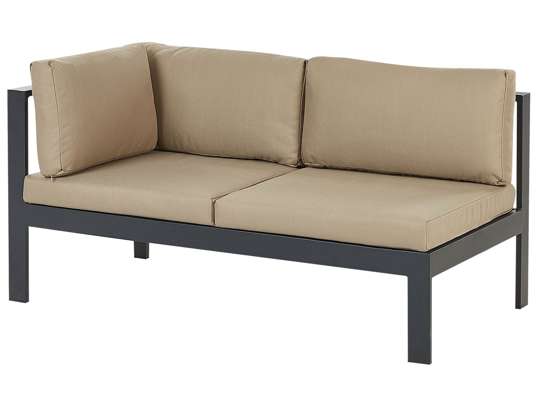 Garden Corner Sofa with Table 5 Seater MESSINA Left Hand Metal Sand Beige